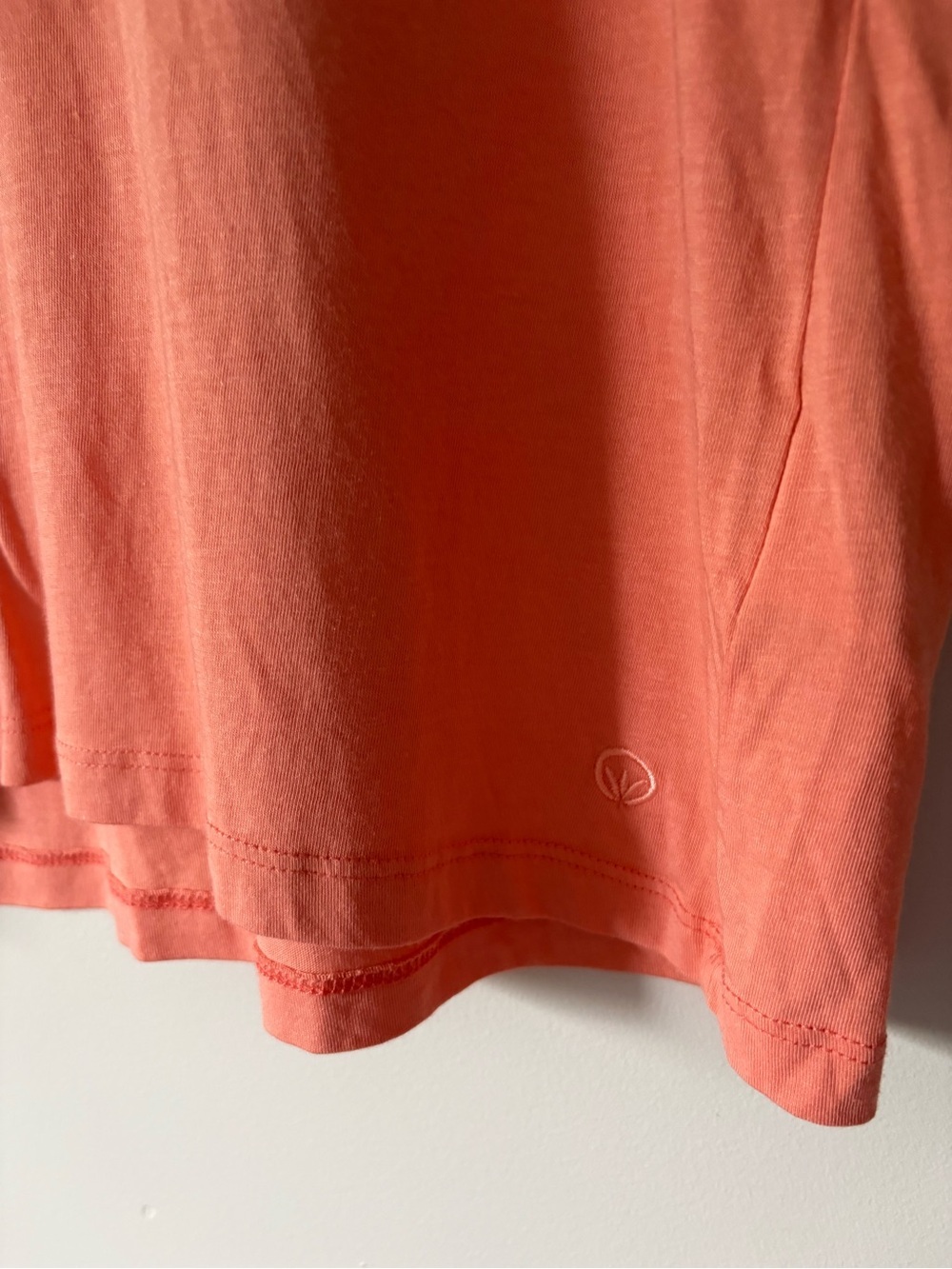 Cream Denmark Coral Peach V-Neck Cotton Modal Blend Tee - XL - Picture 5 of 7